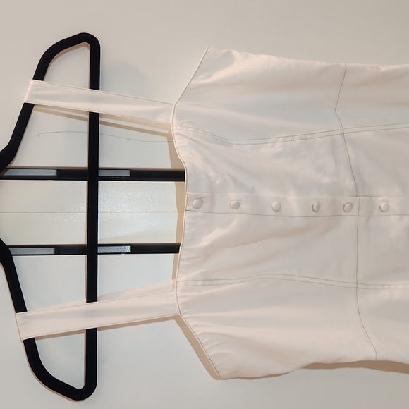 Theory Women's White Kayleigh Linen Blend Sleeveless Mini Shirtdress size 12 - Picture 5 of 16